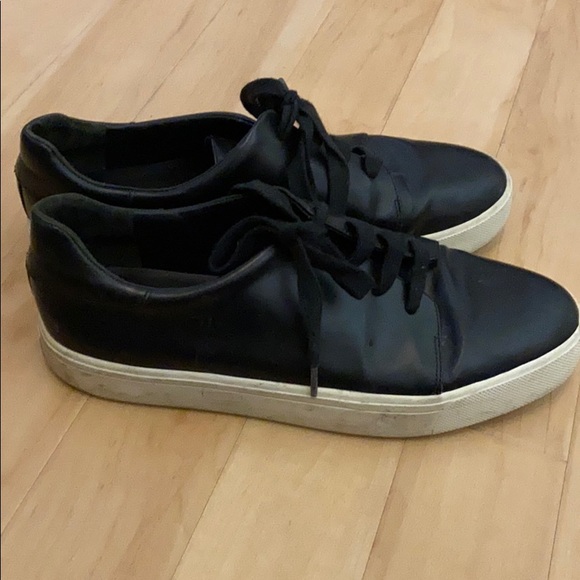 Vince Shoes - vince black leather sneakers
